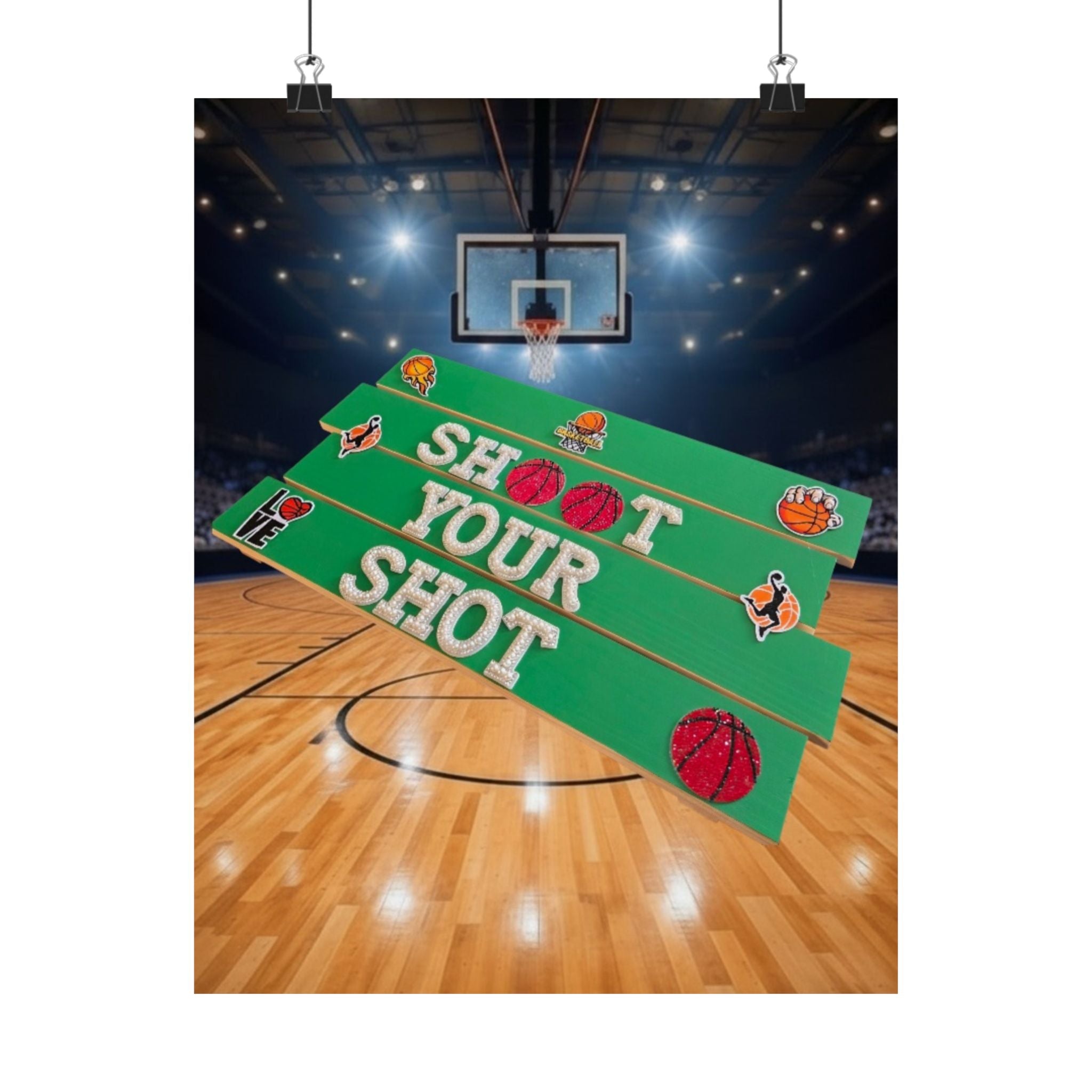 Shoot Your Shot Basketball Wall Art Poster | Kids Sports Room Decor | Basketball Wall Art | Boys Room Decor | Athlete Motivation Wall Art | Unframed Print