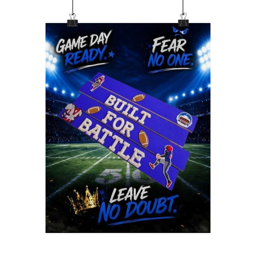 Built For Battle Football Wall Art Poster | Football Room Decor | Sports Room Decor | Football Bedroom Decor | Unframed Wall Art