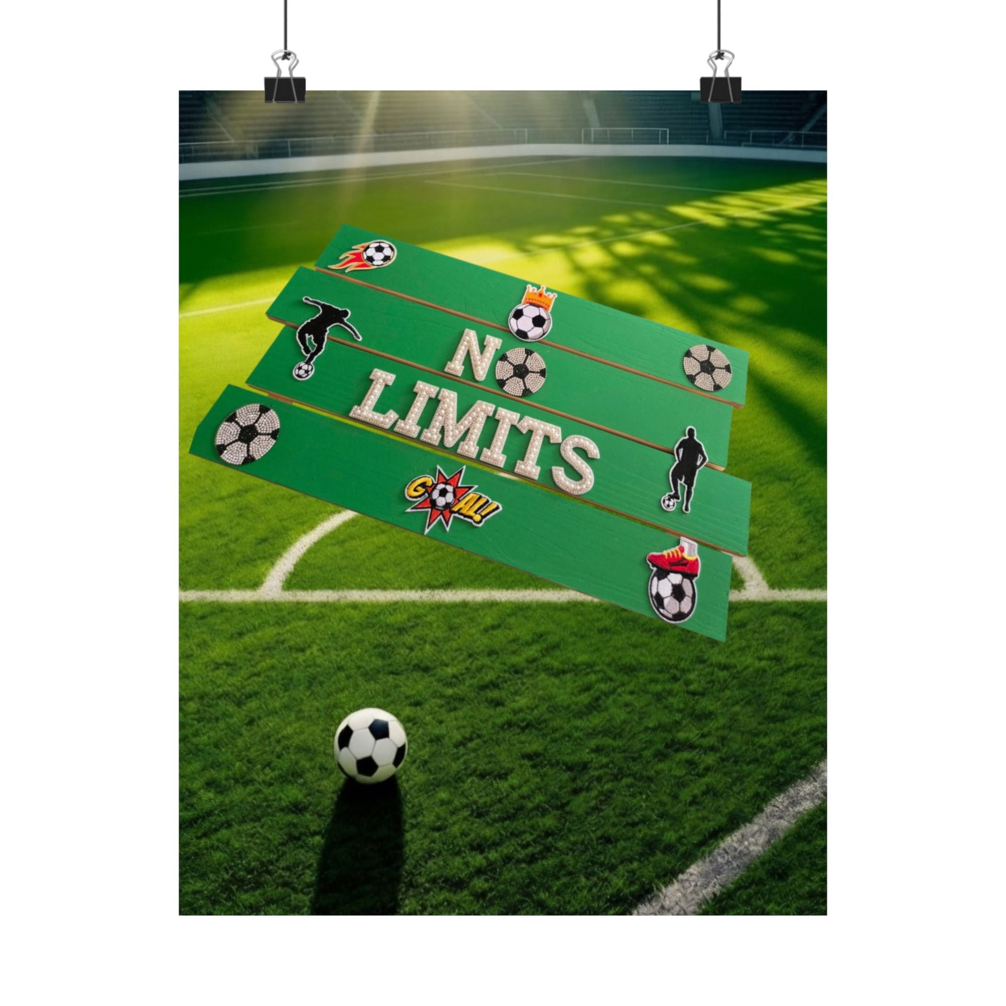 No Limits Soccer Wall Art Poster | Soccer Room Decor | Sports Room Decor | Soccer Bedroom Decor | Unframed Wall Art