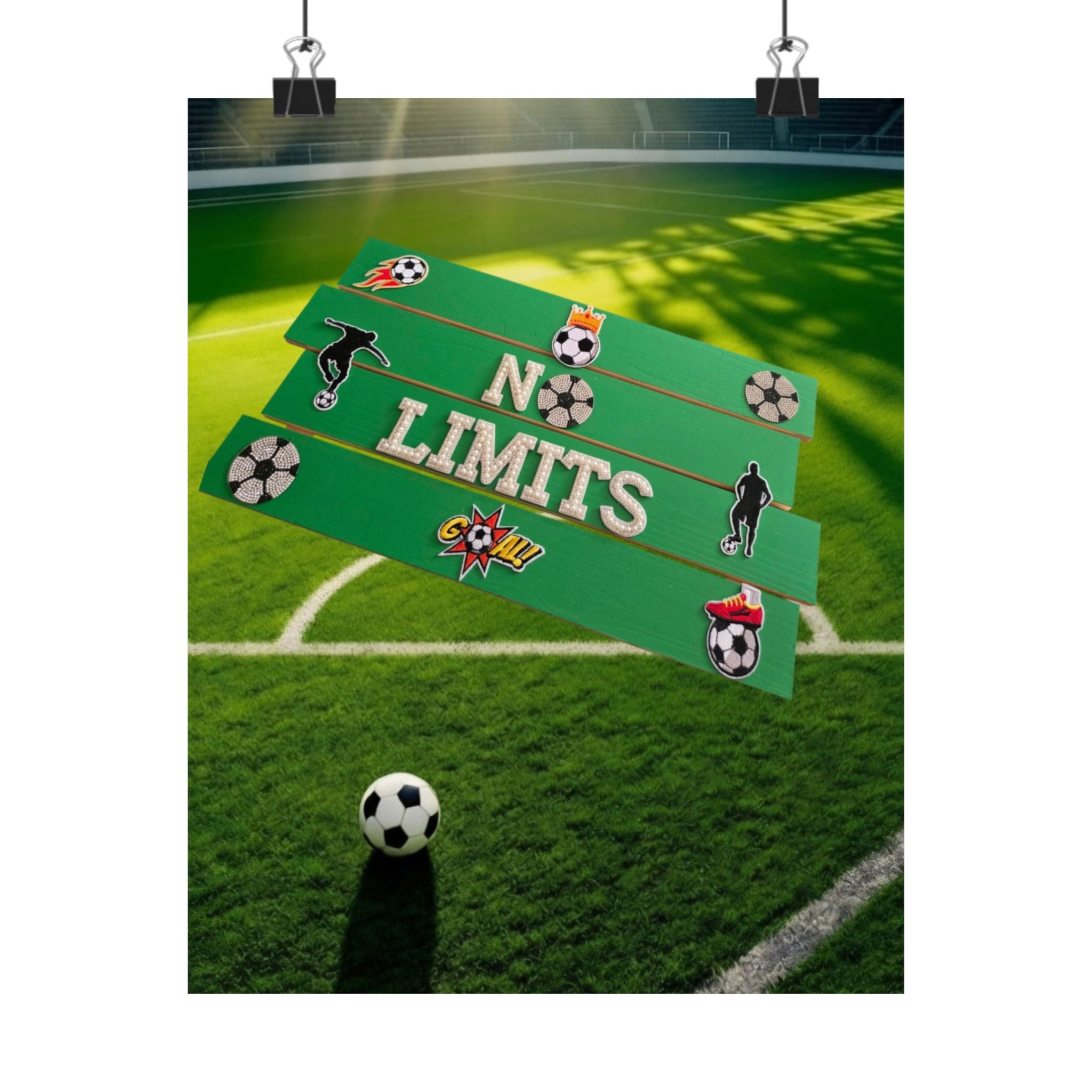 No Limits Soccer Wall Art Poster | Soccer Room Decor | Sports Room Decor | Soccer Bedroom Decor | Unframed Wall Art