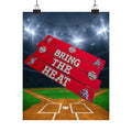 Bring The Heat Baseball Wall Art Poster | Baseball Room Decor | Sports Room Decor | Baseball Bedroom Decor | Unframed Wall Art