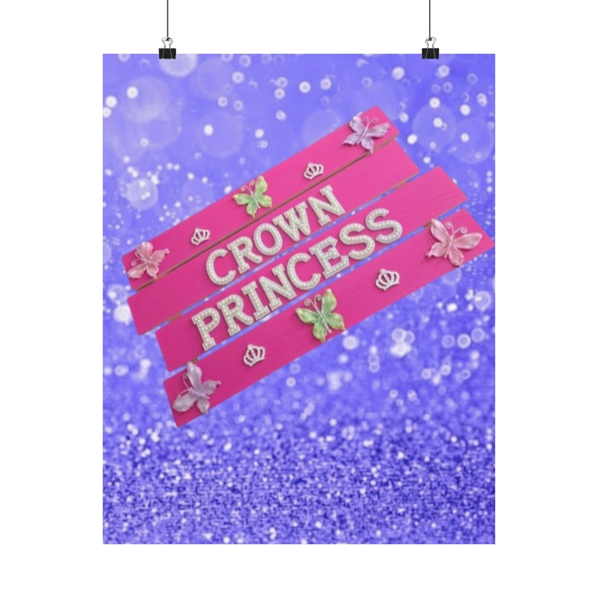 Crown Princess Wall Art Poster | Girls Room Decor | Princess Bedroom Decor | Pink Wall Art | Kids Wall Art | Little Girl Room Decor | Nursery Decor | Unframed Print