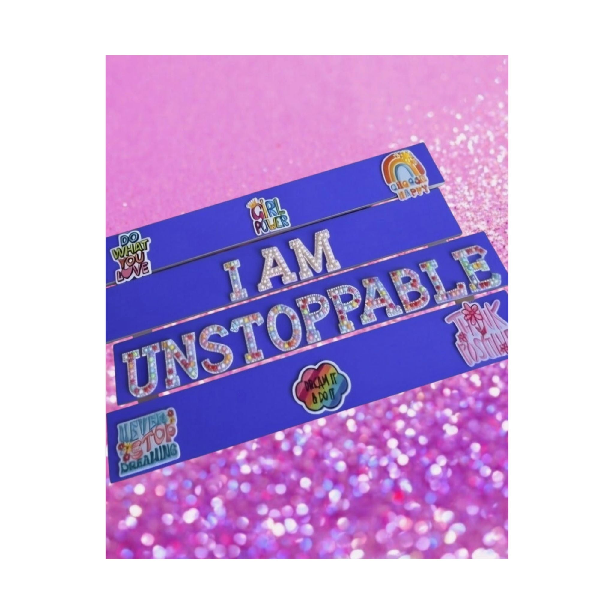 I Am Unstoppable Inspirational Wall Art Poster | Girls Room Decor | Kids Room Decor | Motivational Bedroom Decor | Unframed Wall Art