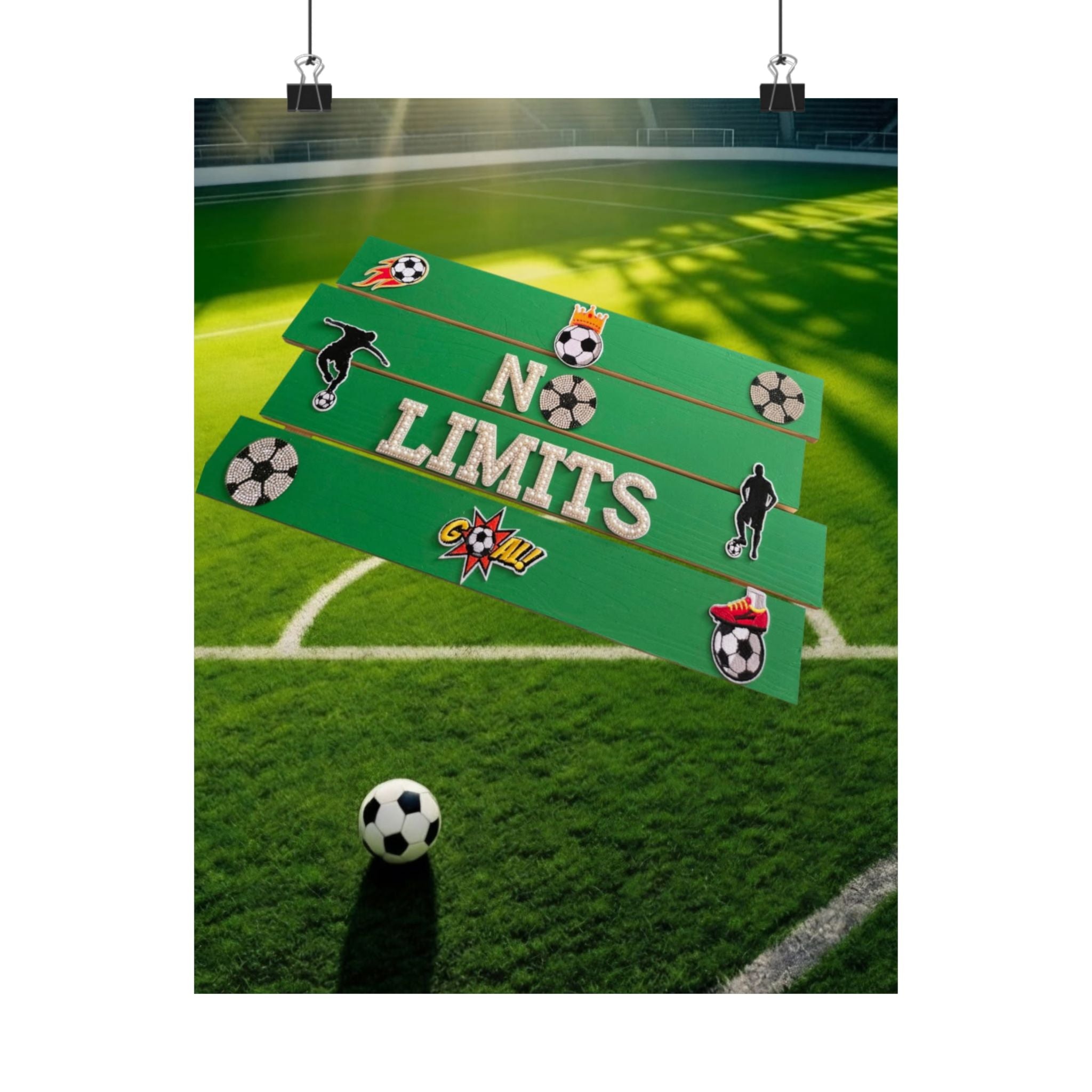 No Limits Soccer Wall Art Poster | Soccer Room Decor | Sports Room Decor | Soccer Bedroom Decor | Unframed Wall Art