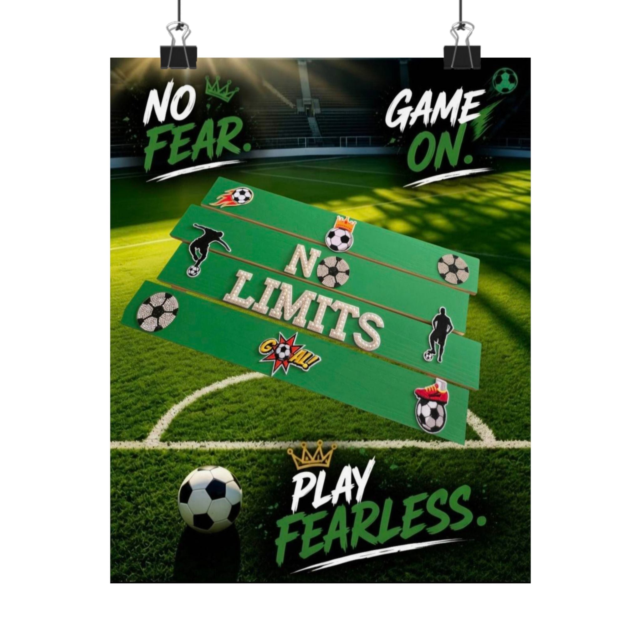 No Limits Soccer Wall Art Poster | Soccer Room Decor | Sports Room Decor | Soccer Bedroom Decor | Unframed Wall Art