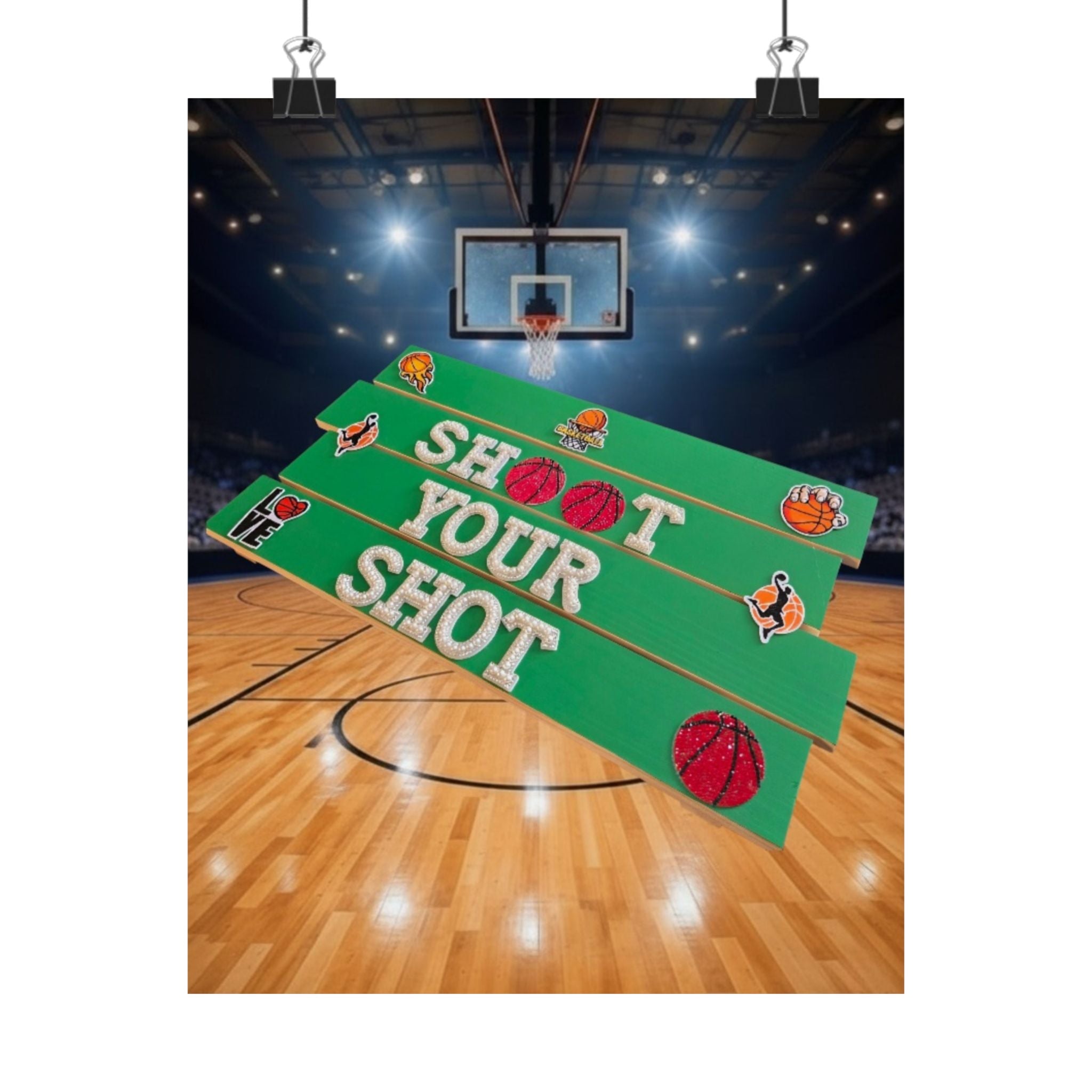 Shoot Your Shot Basketball Wall Art Poster | Kids Sports Room Decor | Basketball Wall Art | Boys Room Decor | Athlete Motivation Wall Art | Unframed Print