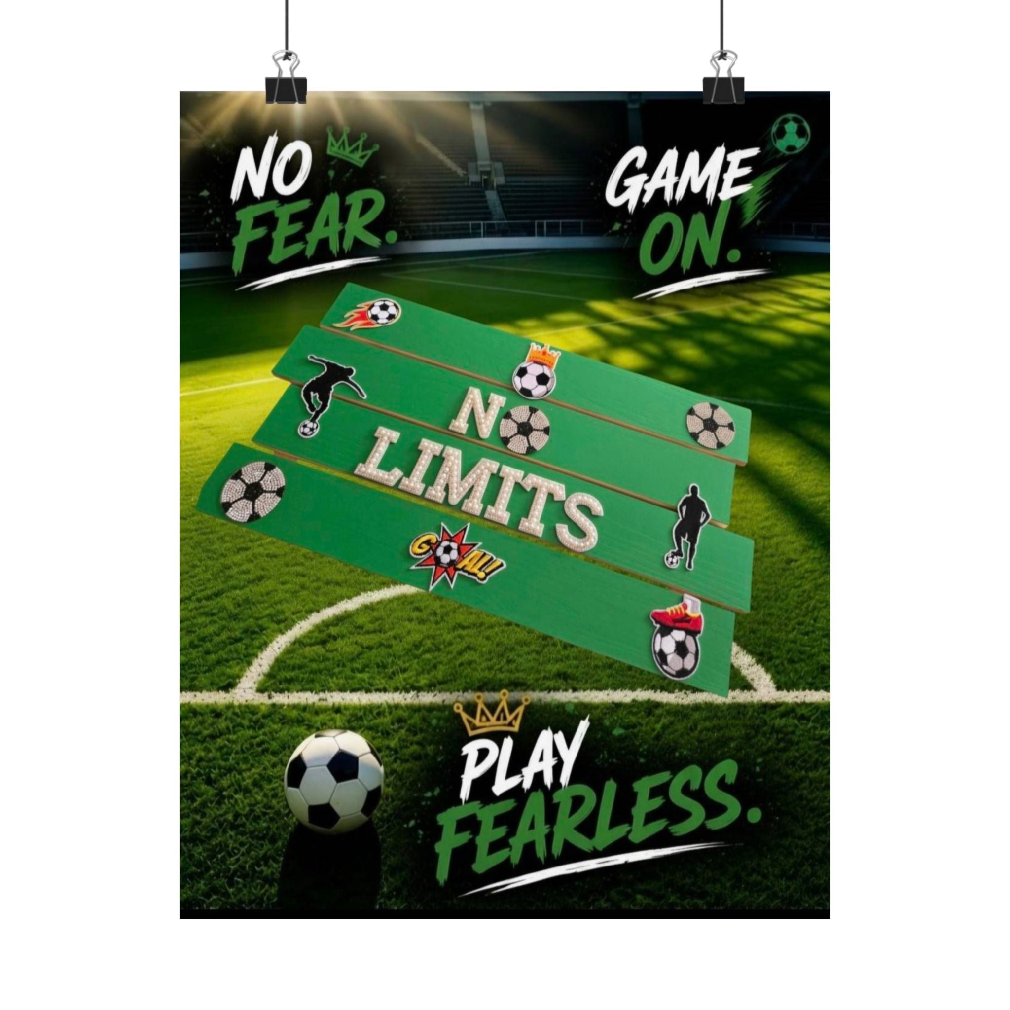 No Limits Soccer Wall Art Poster | Soccer Room Decor | Sports Room Decor | Soccer Bedroom Decor | Unframed Wall Art