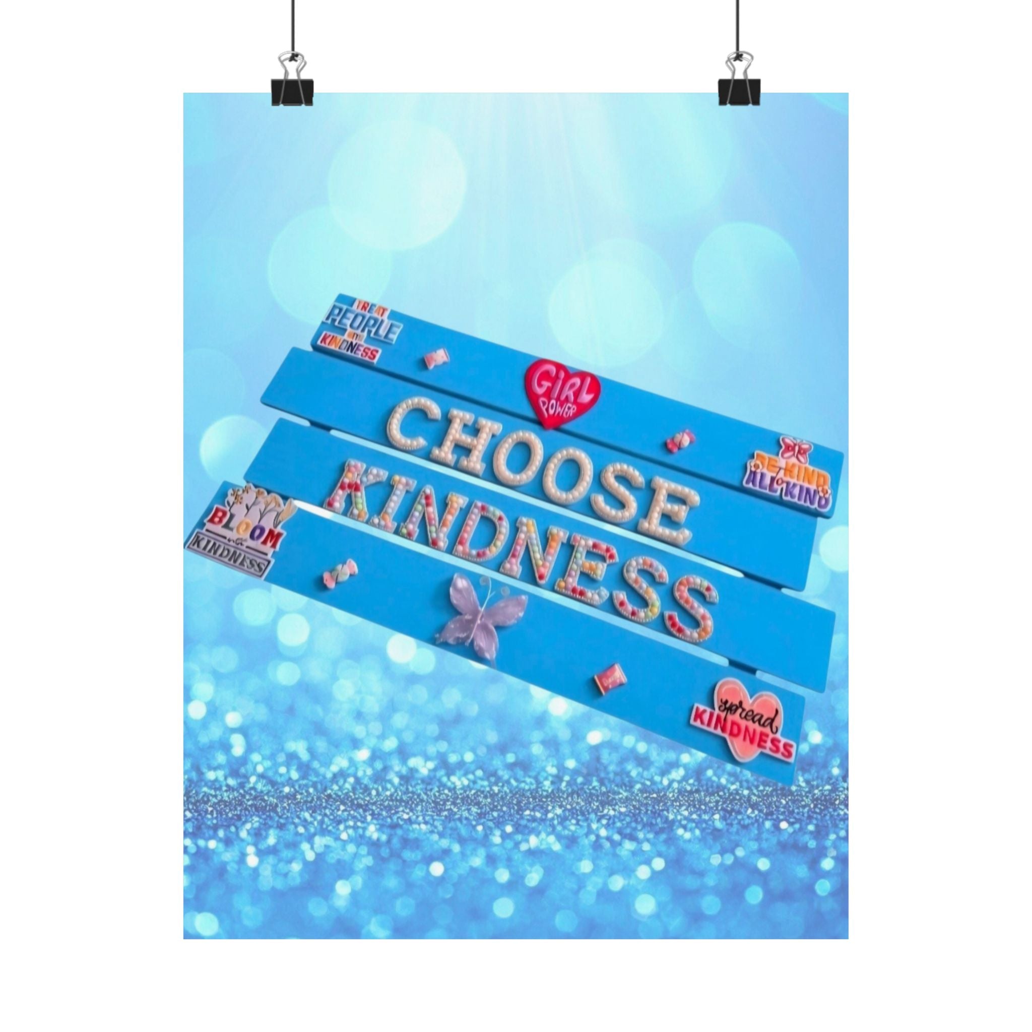 Choose Kindness Wall Art Poster | Kids Room Decor | Girls Room Decor | Inspirational Wall Art | Positive Affirmation Poster | Classroom Decor | Kindness Poster | Unframed Print