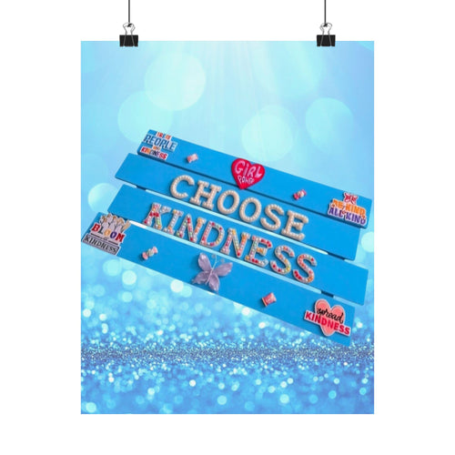 Choose Kindness Wall Art Poster | Kids Room Decor | Girls Room Decor | Inspirational Wall Art | Positive Affirmation Poster | Classroom Decor | Kindness Poster | Unframed Print