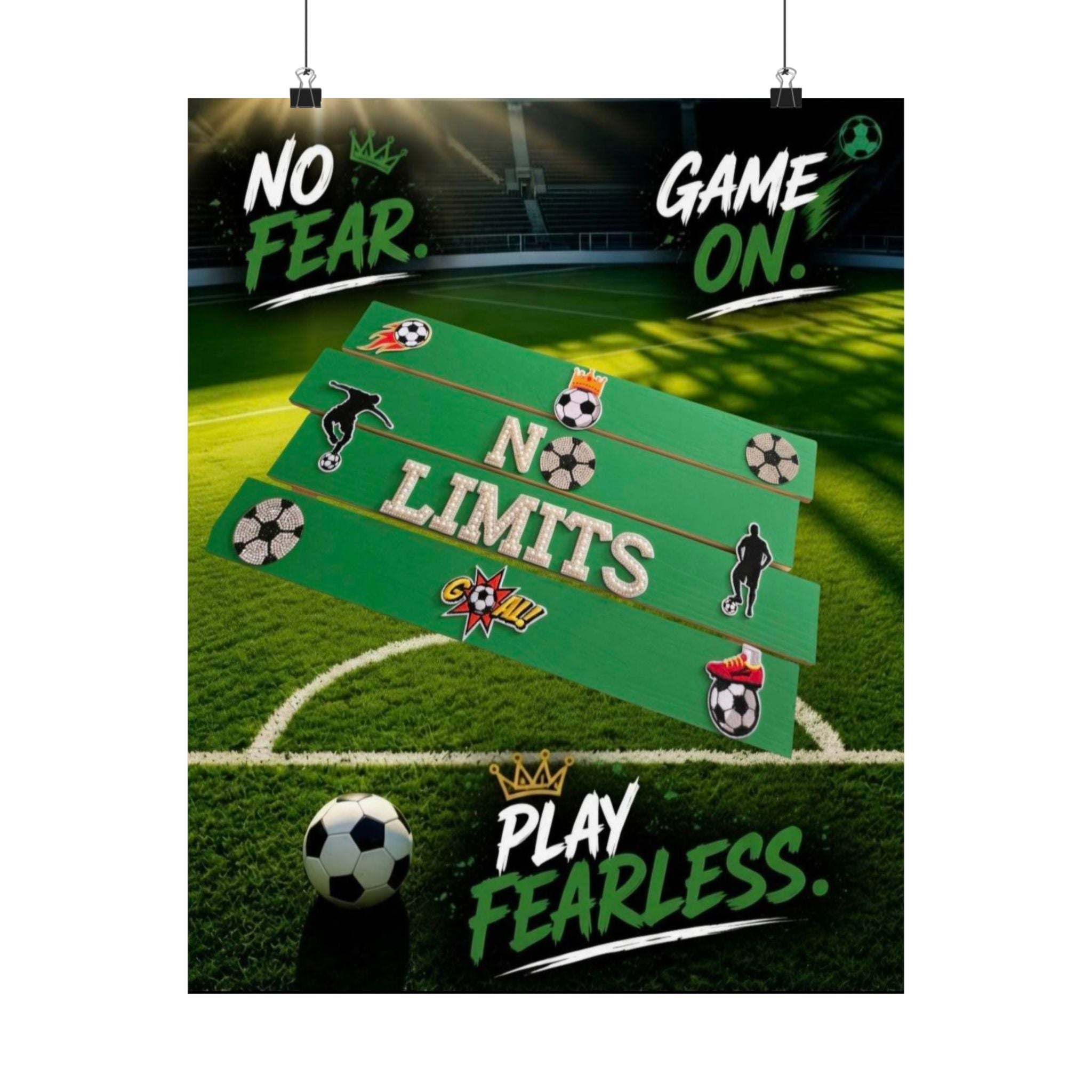No Limits Soccer Wall Art Poster | Soccer Room Decor | Sports Room Decor | Soccer Bedroom Decor | Unframed Wall Art