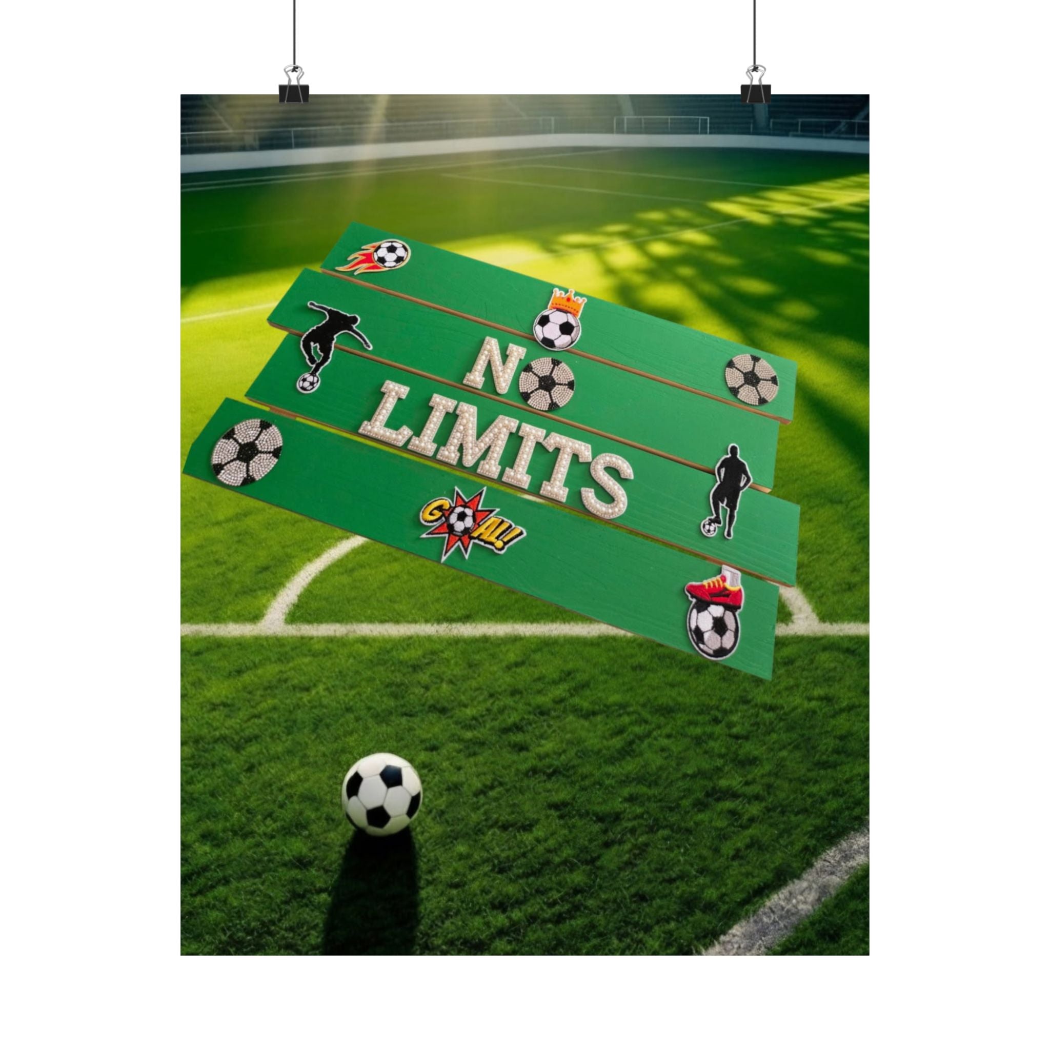 No Limits Soccer Wall Art Poster | Soccer Room Decor | Sports Room Decor | Soccer Bedroom Decor | Unframed Wall Art