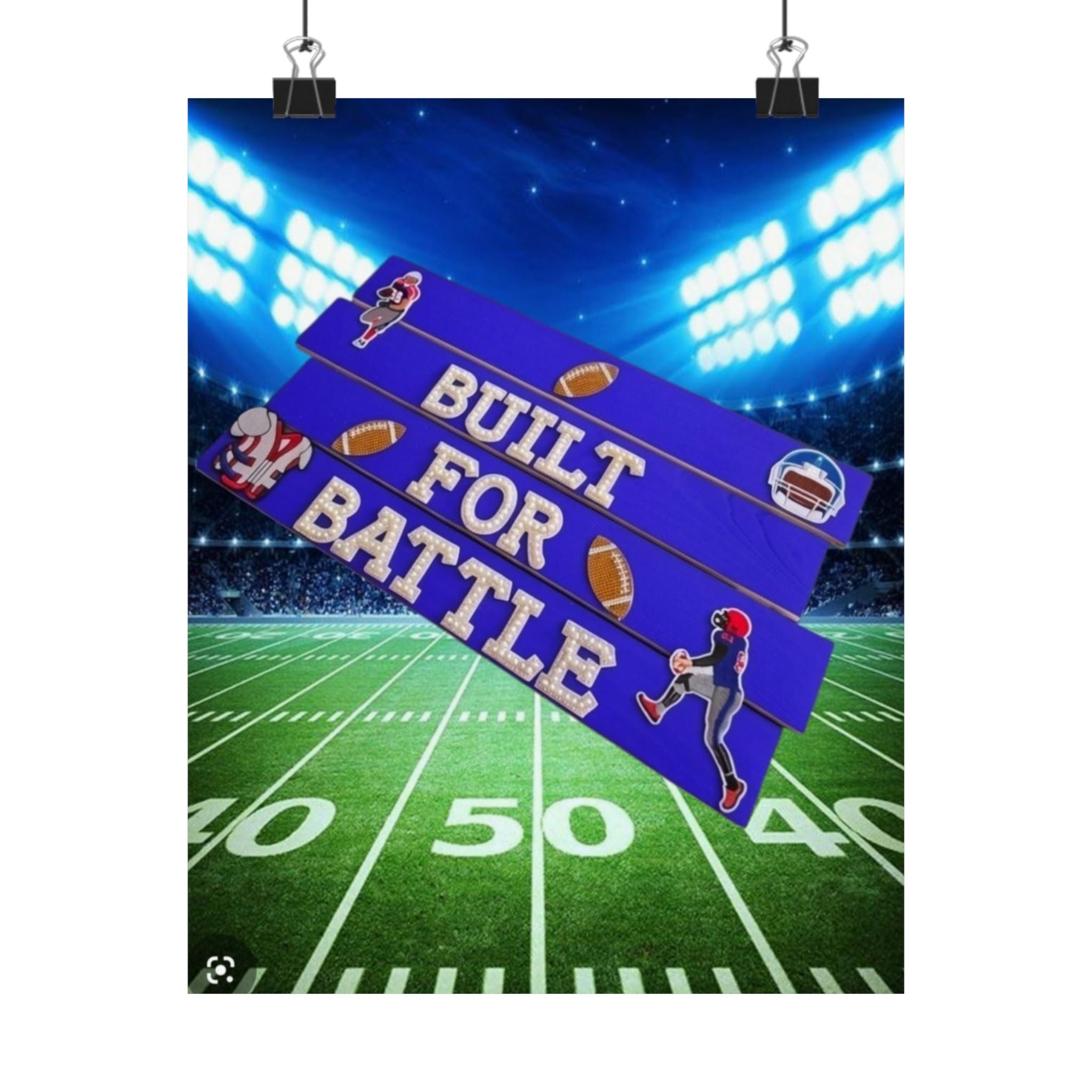 Built For Battle Football Wall Art Poster | Football Room Decor | Sports Room Decor | Football Bedroom Decor | Unframed Wall Art