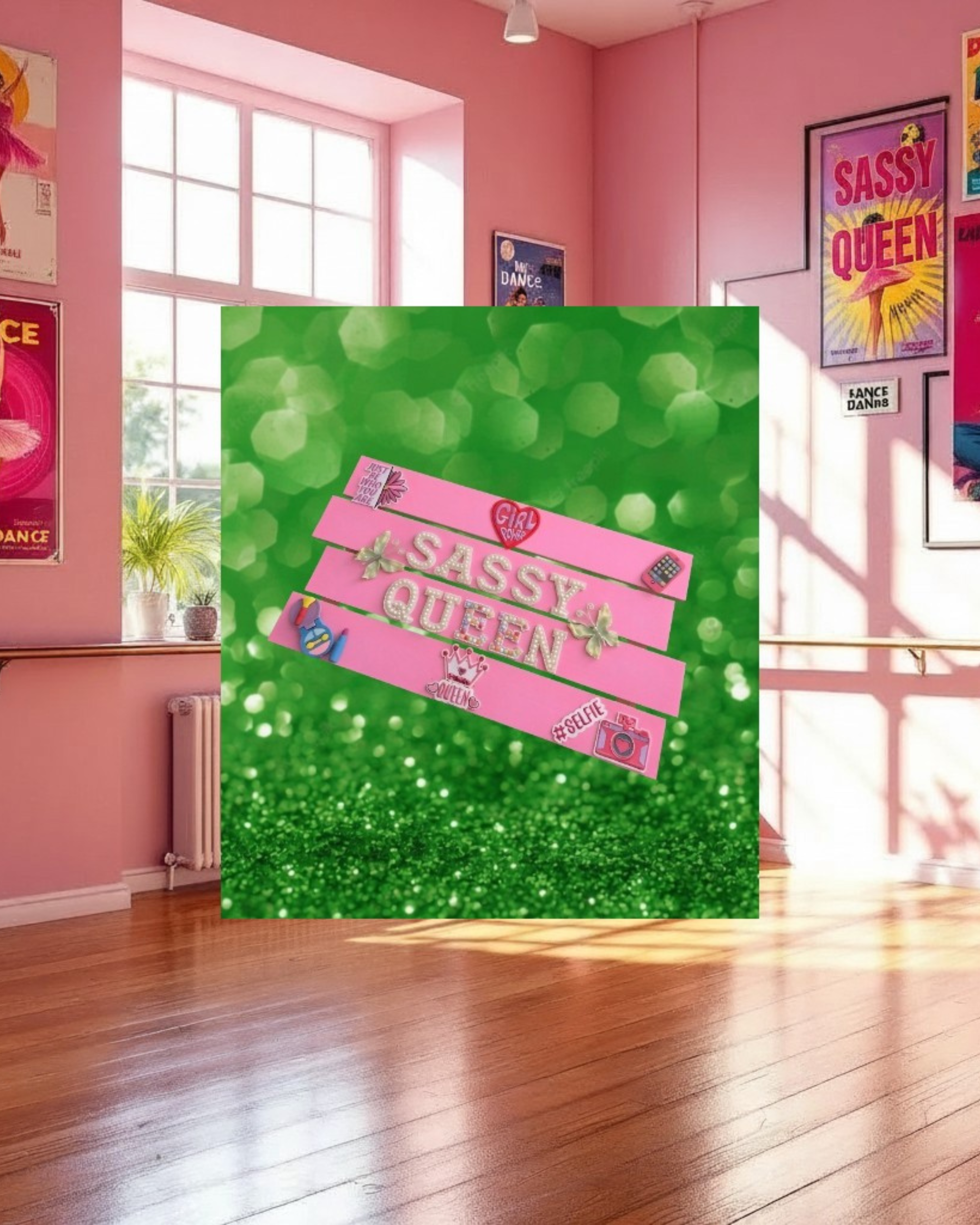 Sassy Queen Wall Art Poster | Girls Room Decor | Inspirational Kids Wall Art | Girl Power Decor | Pink Wall Art | Playroom Decor | Unframed Print