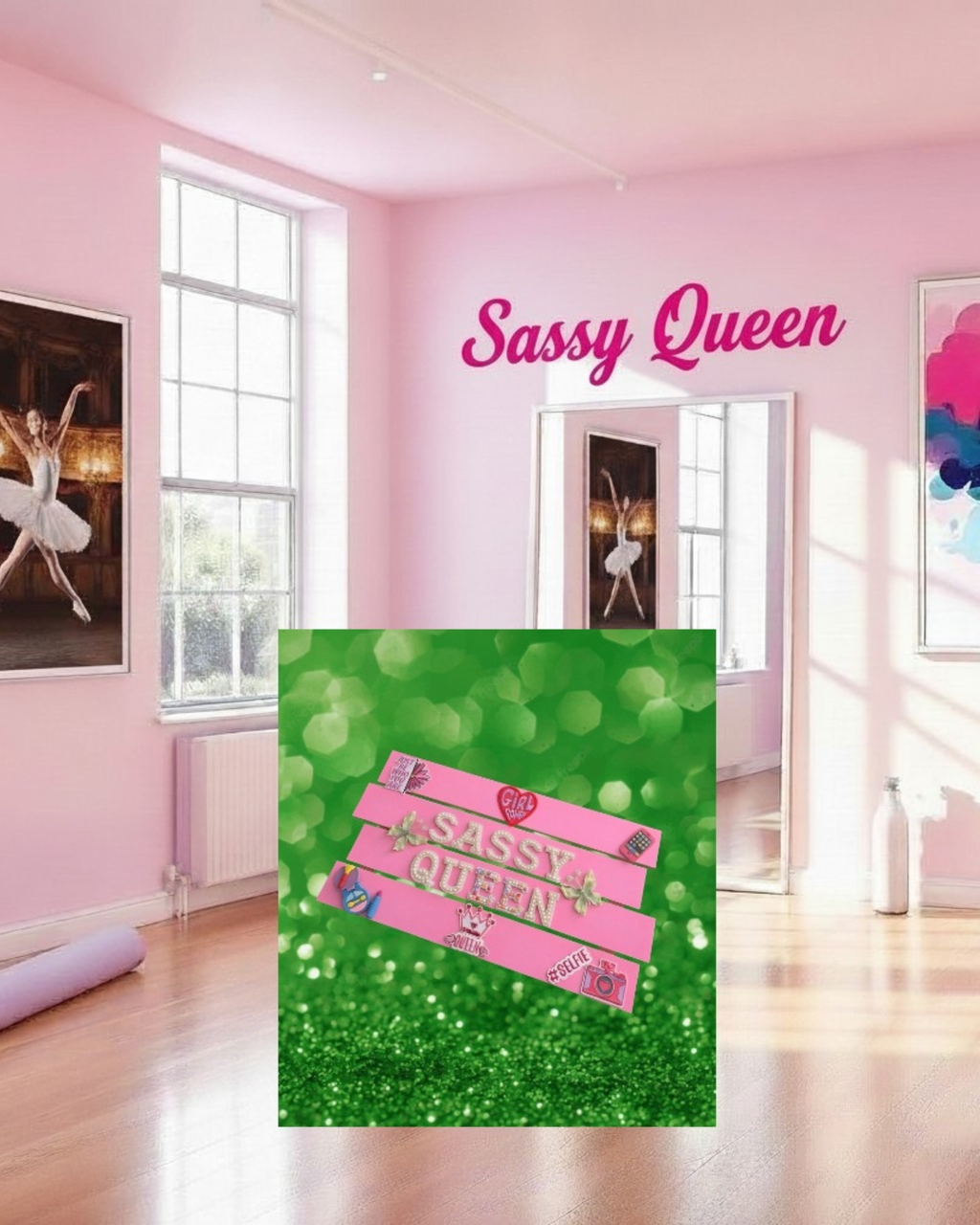 Sassy Queen Wall Art Poster | Girls Room Decor | Inspirational Kids Wall Art | Girl Power Decor | Pink Wall Art | Playroom Decor | Unframed Print