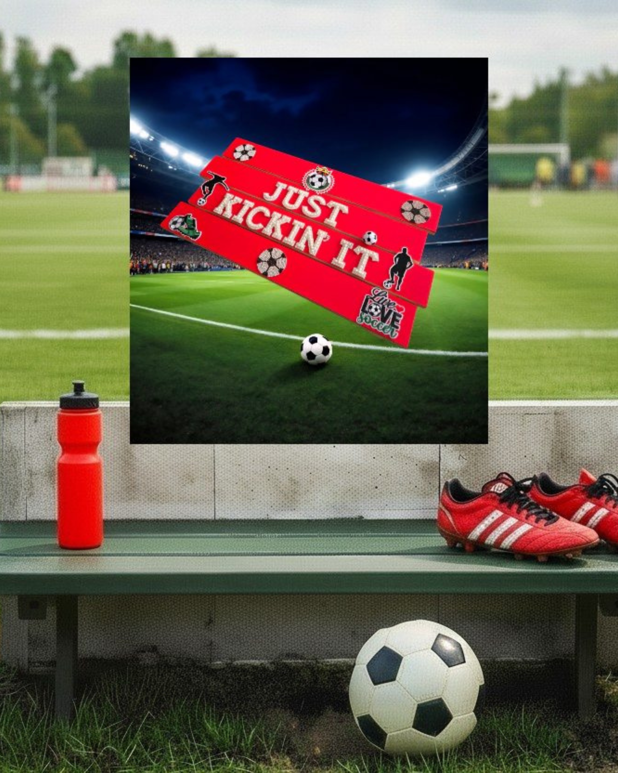 Just Kickin’ It Soccer Wall Art Poster | Kids Sports Room Decor | Soccer Wall Art | Boys Room Decor | Athlete Wall Art | Unframed Print