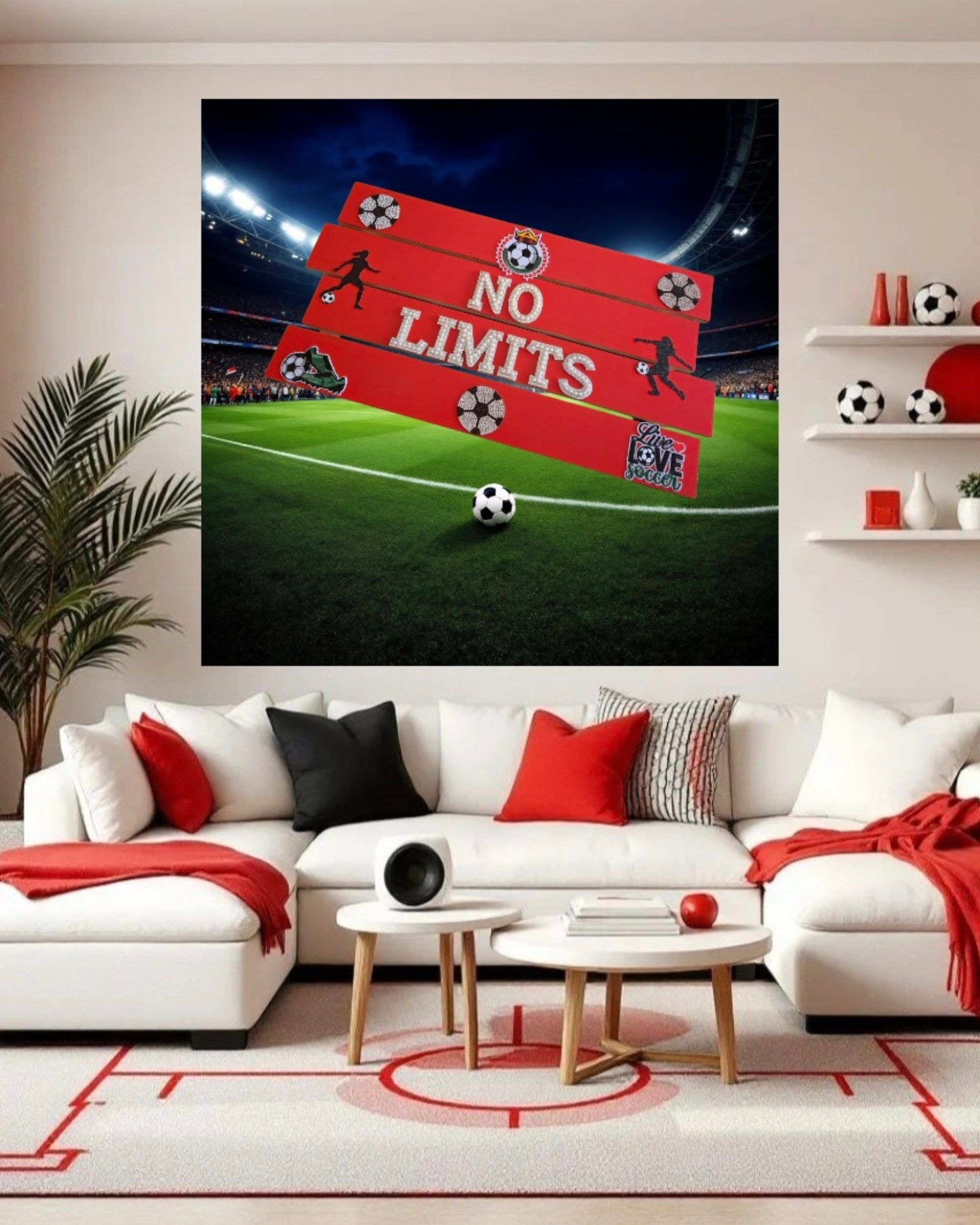 No Limits Soccer Wall Art Poster | Girls Sports Room Decor | Soccer Wall Art | Girls Room Decor | Athlete Wall Art | Unframed Print