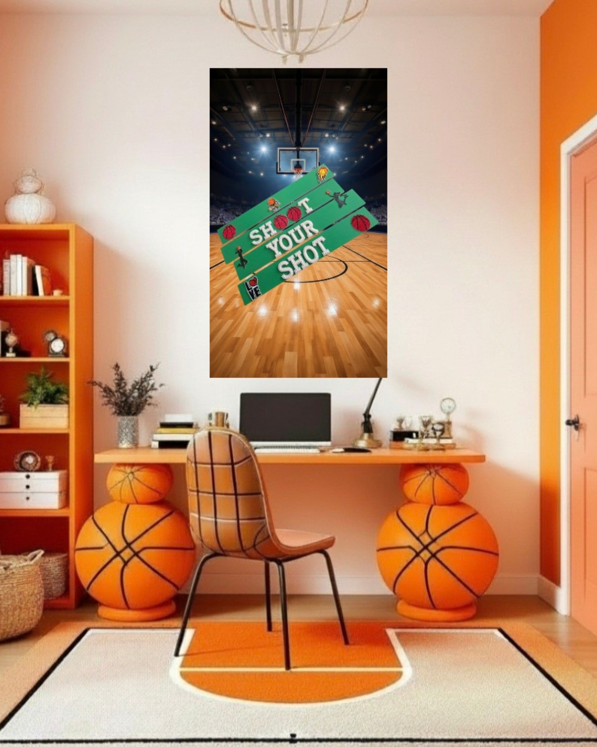 Shoot Your Shot Basketball Wall Art Poster | Girls Sports Room Decor | Basketball Wall Art | Girls Room Decor | Athlete Motivation Wall Art | Unframed Print
