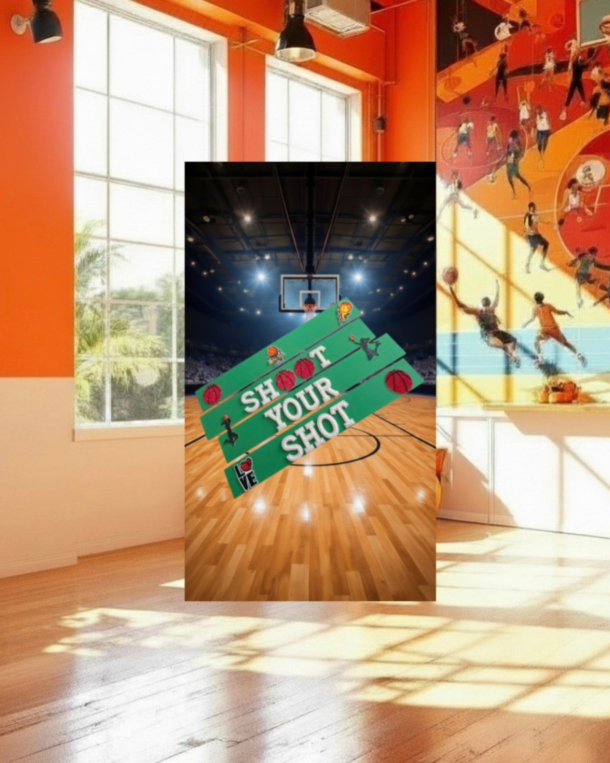 Shoot Your Shot Basketball Wall Art Poster | Girls Sports Room Decor | Basketball Wall Art | Girls Room Decor | Athlete Motivation Wall Art | Unframed Print