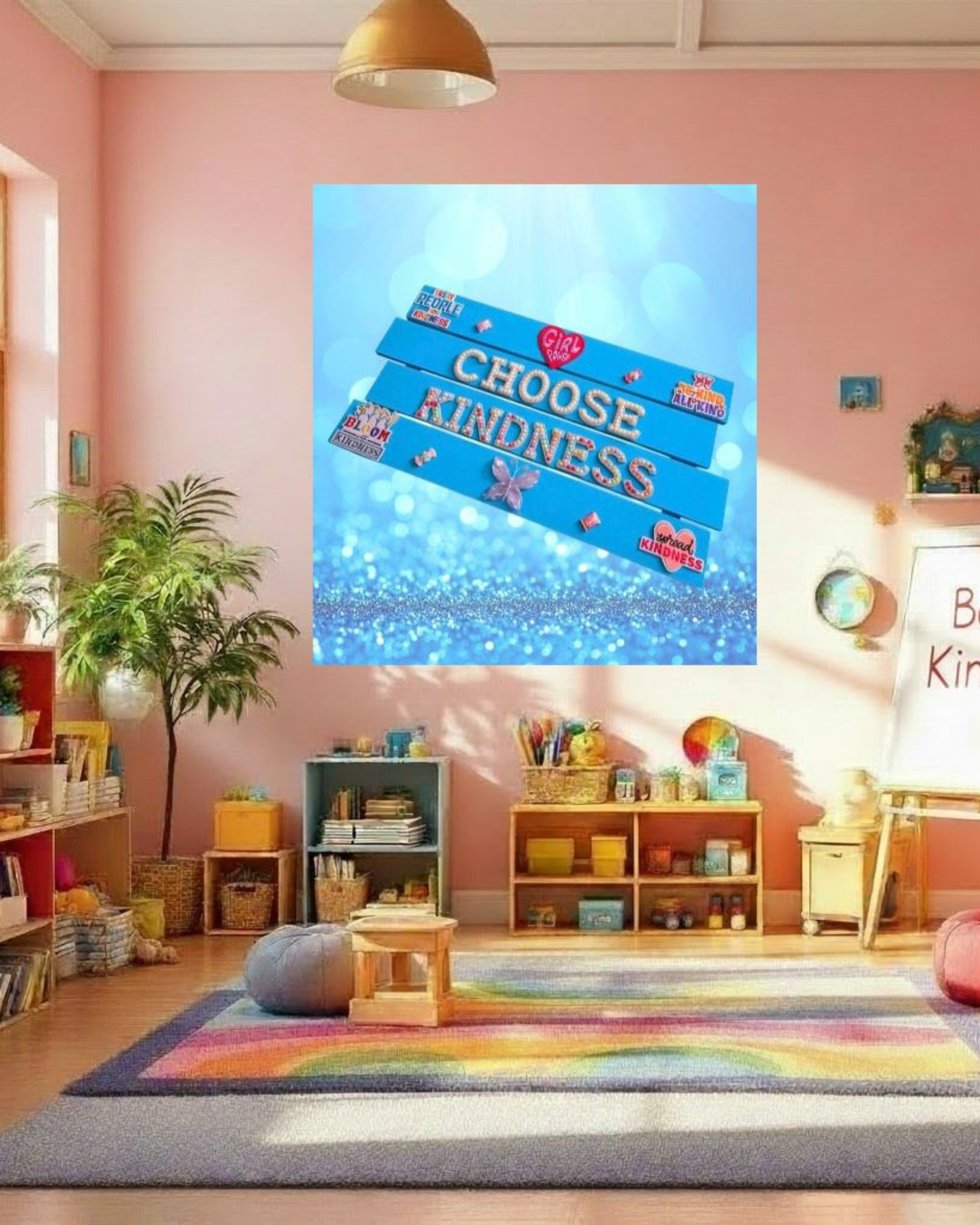 Choose Kindness Wall Art Poster | Kids Room Decor | Girls Room Decor | Inspirational Wall Art | Positive Affirmation Poster | Classroom Decor | Kindness Poster | Unframed Print