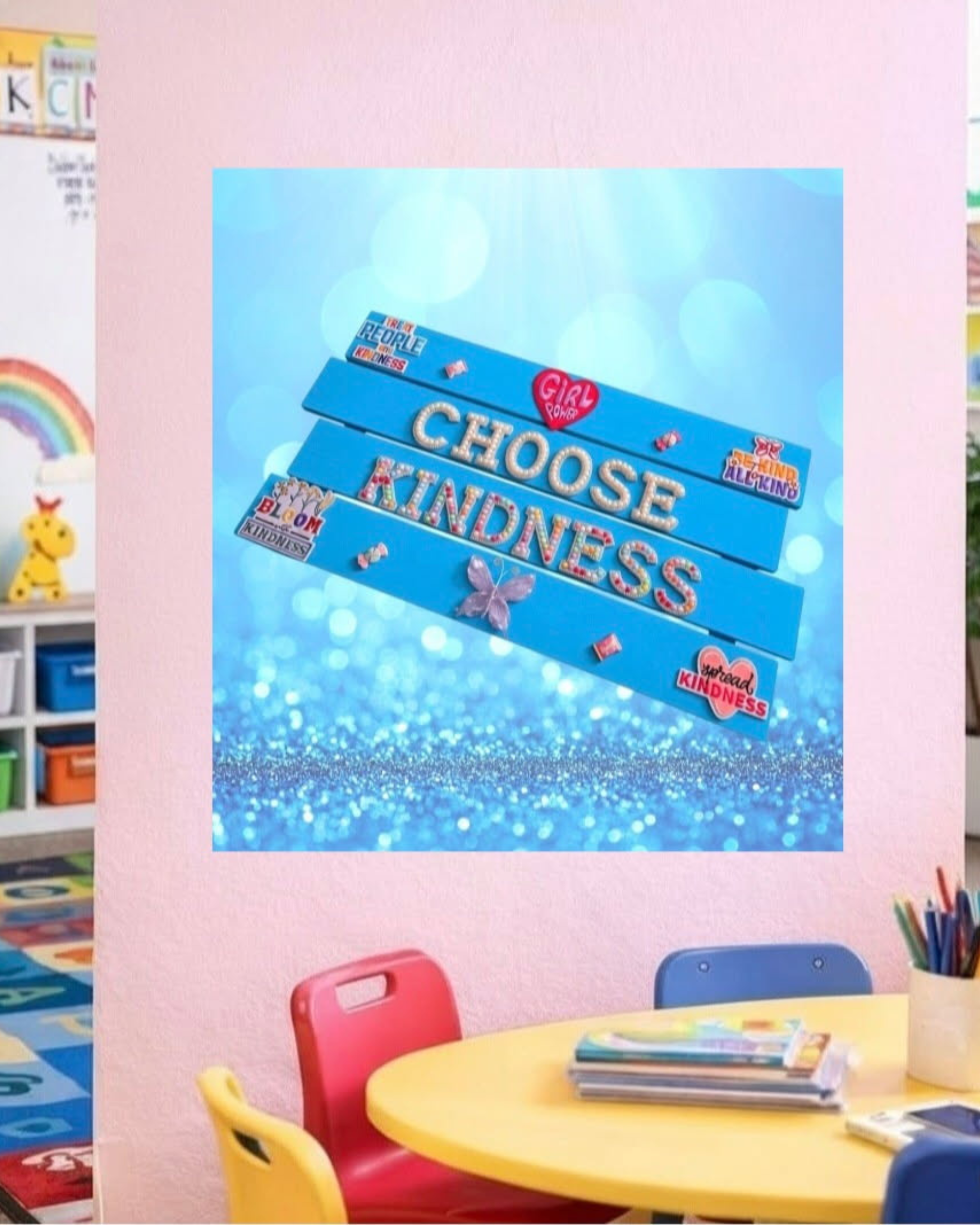 Choose Kindness Wall Art Poster | Kids Room Decor | Girls Room Decor | Inspirational Wall Art | Positive Affirmation Poster | Classroom Decor | Kindness Poster | Unframed Print
