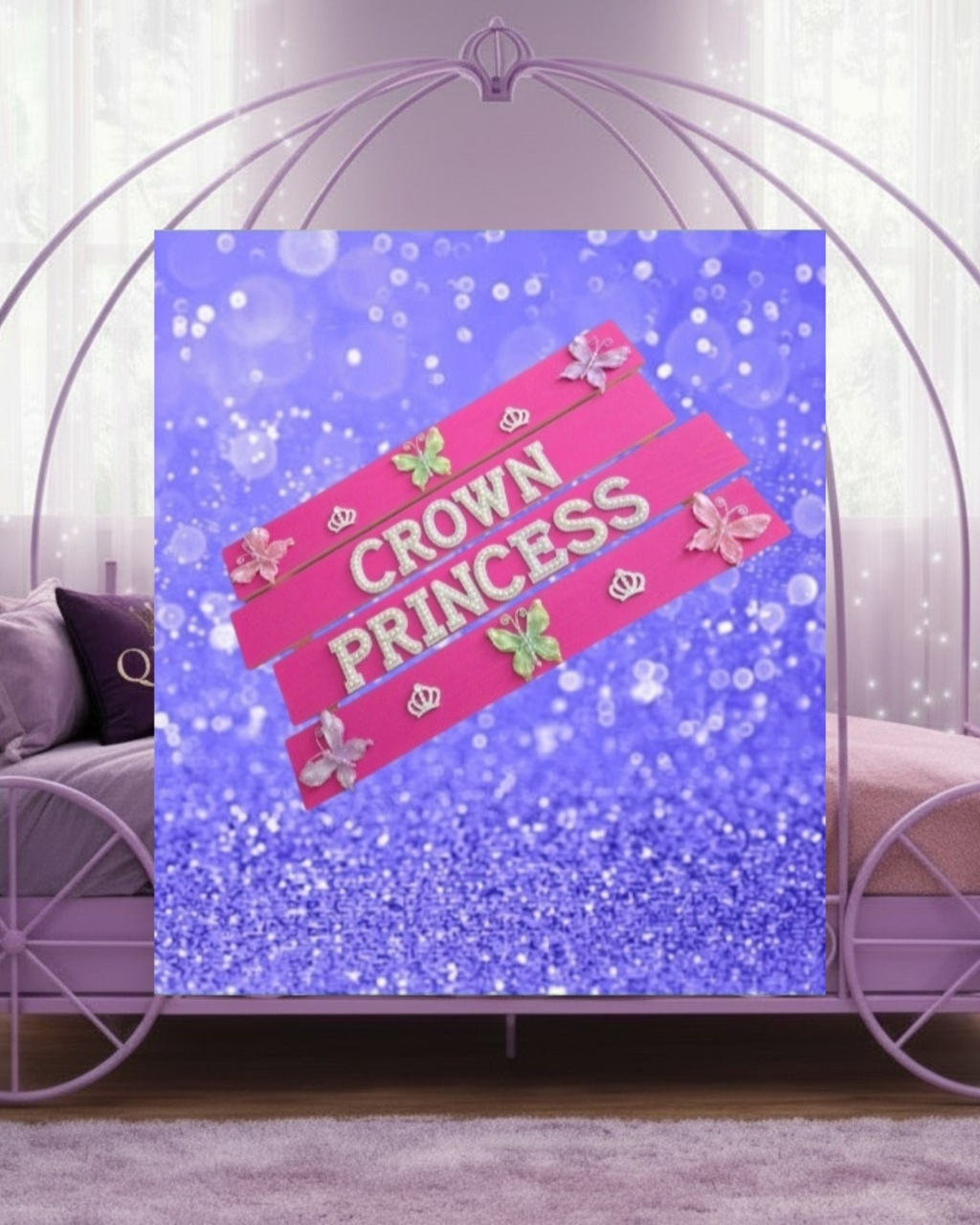 Crown Princess Wall Art Poster | Girls Room Decor | Princess Bedroom Decor | Pink Wall Art | Kids Wall Art | Little Girl Room Decor | Nursery Decor | Unframed Print