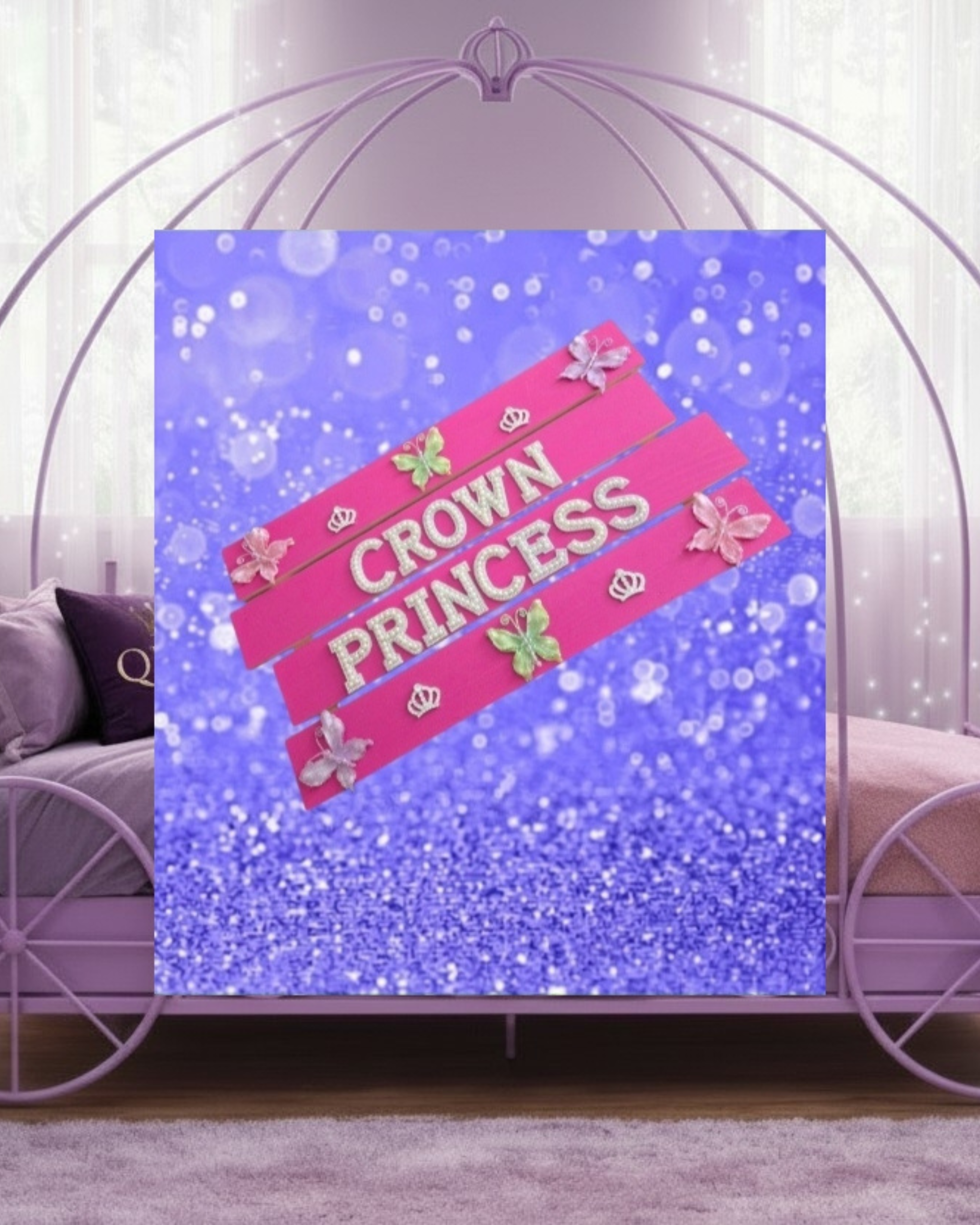 Crown Princess Wall Art Poster | Girls Room Decor | Princess Bedroom Decor | Pink Wall Art | Kids Wall Art | Little Girl Room Decor | Nursery Decor | Unframed Print