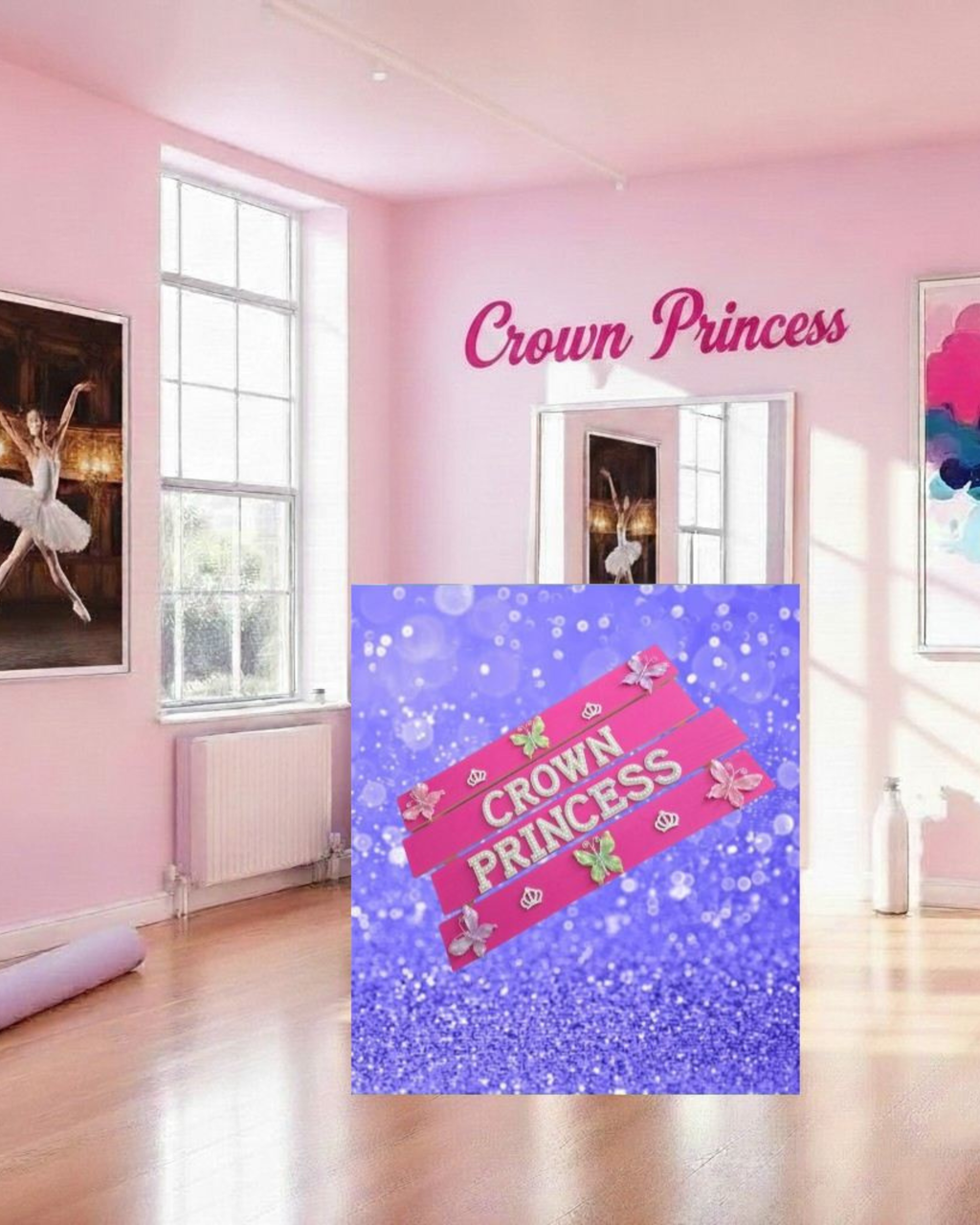 Crown Princess Wall Art Poster | Girls Room Decor | Princess Bedroom Decor | Pink Wall Art | Kids Wall Art | Little Girl Room Decor | Nursery Decor | Unframed Print