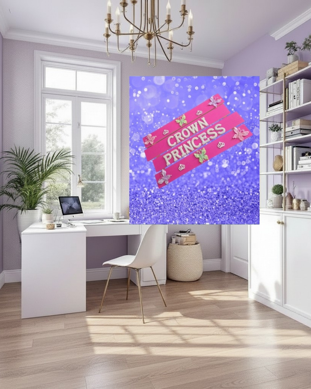 Crown Princess Wall Art Poster | Girls Room Decor | Princess Bedroom Decor | Pink Wall Art | Kids Wall Art | Little Girl Room Decor | Nursery Decor | Unframed Print