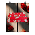 Walk By Faith Wall Art Poster | Christian Wall Decor | Inspirational Faith Print | Religious Home Decor | Bible Verse Inspired Wall Art