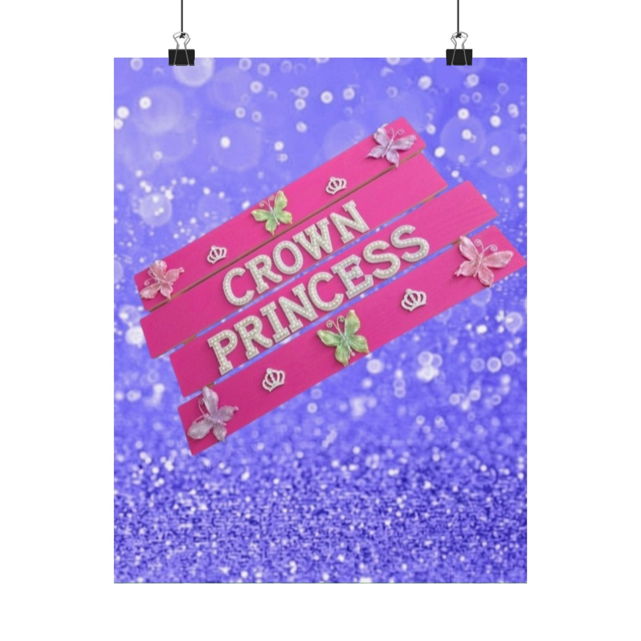 Crown Princess Wall Art Poster | Girls Room Decor | Princess Bedroom Decor | Pink Wall Art | Kids Wall Art | Little Girl Room Decor | Nursery Decor | Unframed Print