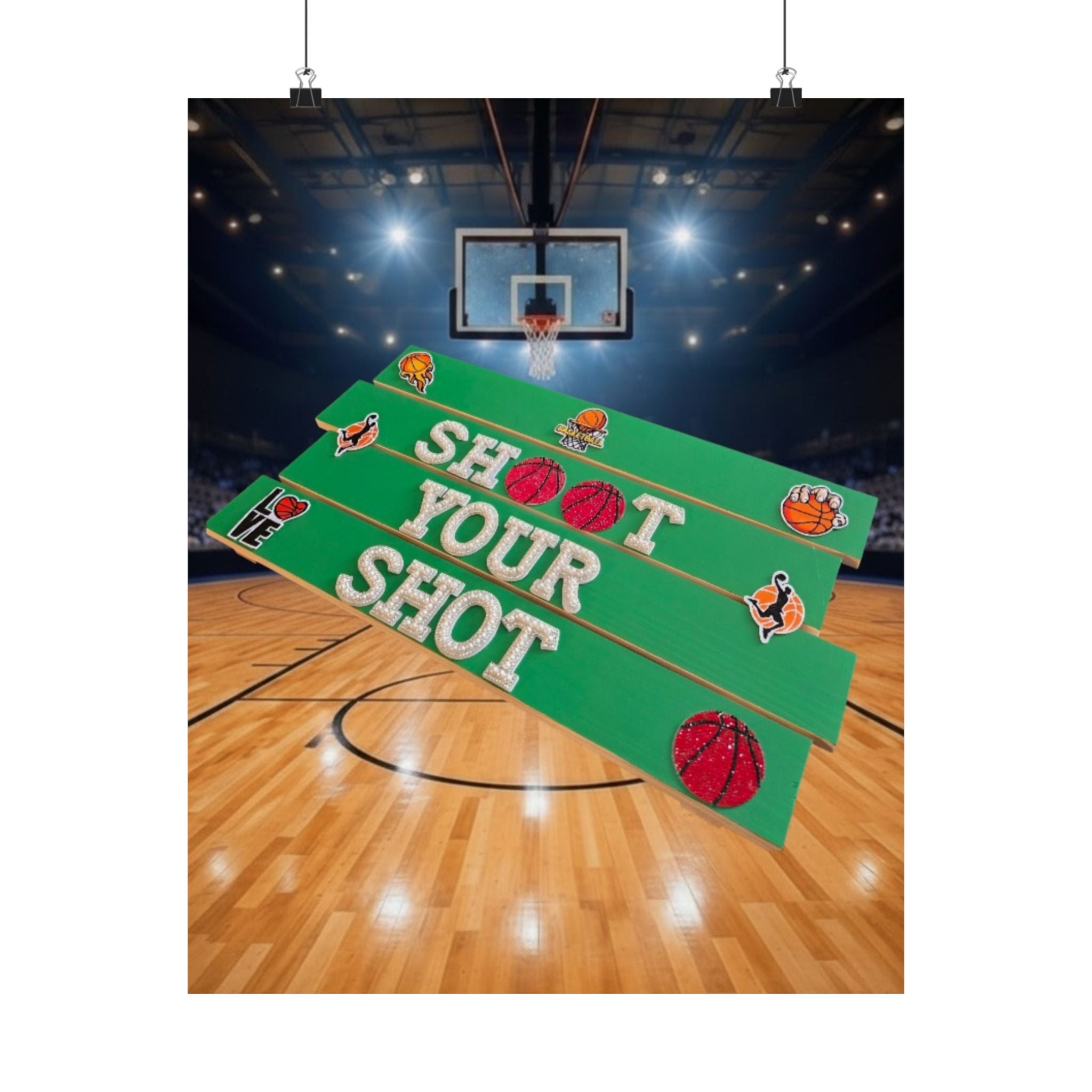 Shoot Your Shot Basketball Wall Art Poster | Kids Sports Room Decor | Basketball Wall Art | Boys Room Decor | Athlete Motivation Wall Art | Unframed Print