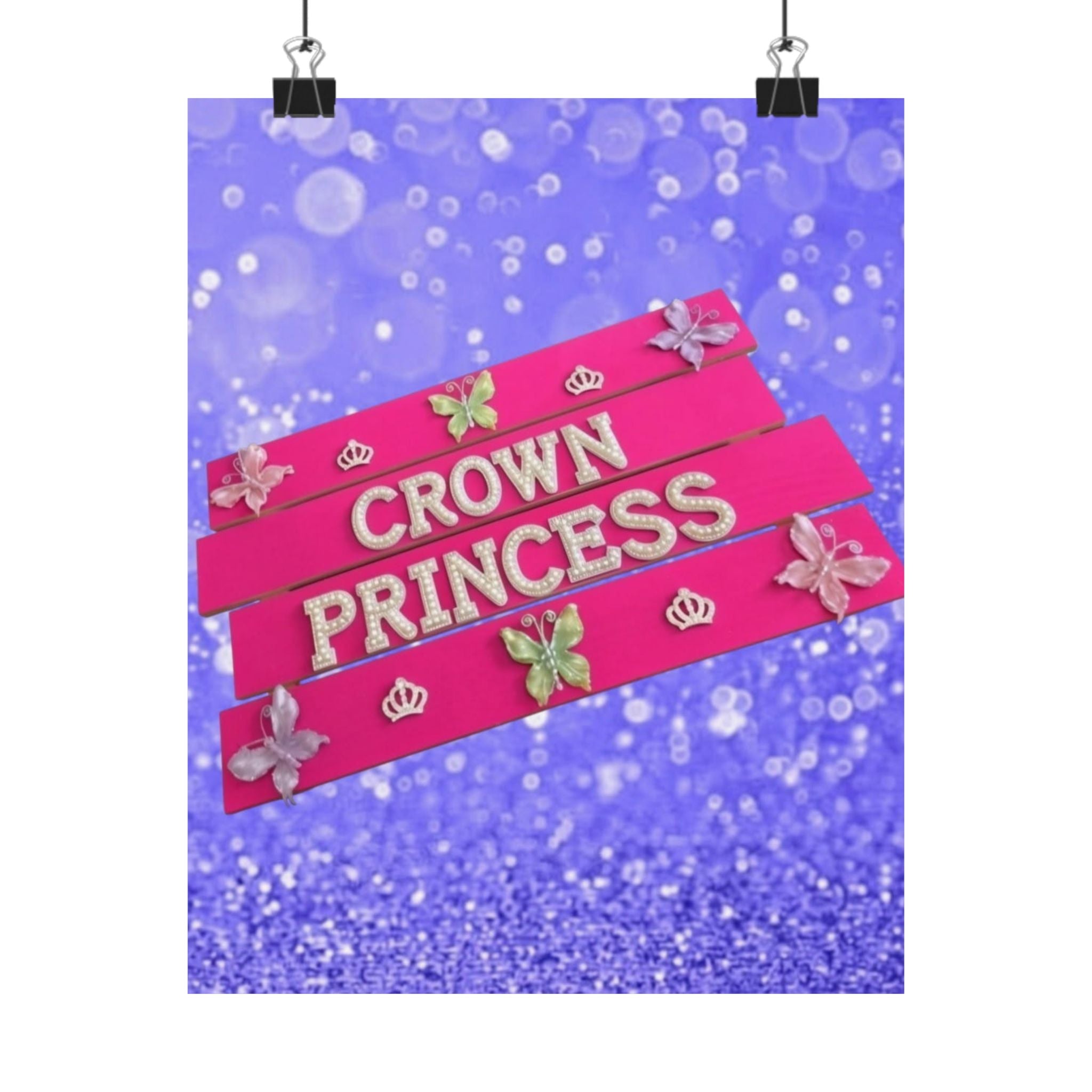 Crown Princess Wall Art Poster | Girls Room Decor | Princess Bedroom Decor | Pink Wall Art | Kids Wall Art | Little Girl Room Decor | Nursery Decor | Unframed Print