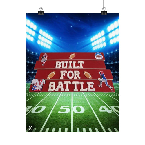 Built For Battle Football Wall Art Poster | Football Room Decor | Sports Room Decor | Football Bedroom Decor | Unframed Wall Art