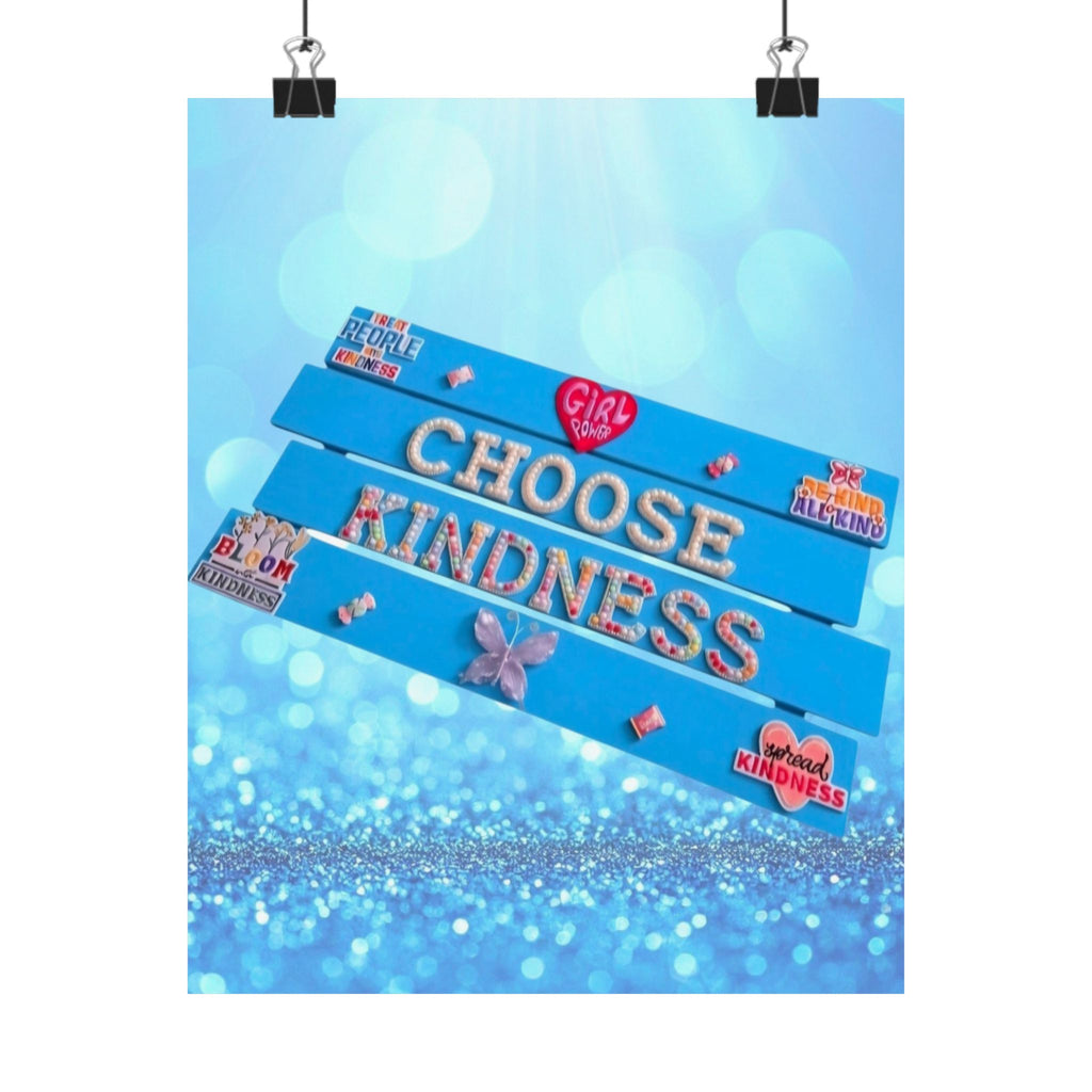 Choose Kindness Wall Art Poster | Kids Room Decor | Girls Room Decor | Inspirational Wall Art | Positive Affirmation Poster | Classroom Decor | Kindness Poster | Unframed Print