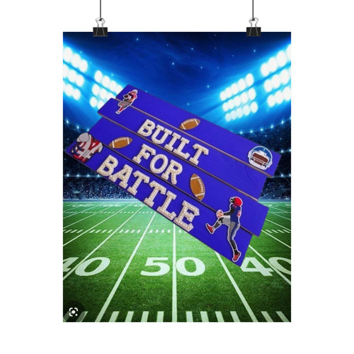 Built For Battle Football Wall Art Poster | Football Room Decor | Sports Room Decor | Football Bedroom Decor | Unframed Wall Art