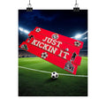 Just Kickin’ It Soccer Wall Art Poster | Kids Sports Room Decor | Soccer Wall Art | Boys Room Decor | Athlete Wall Art | Unframed Print