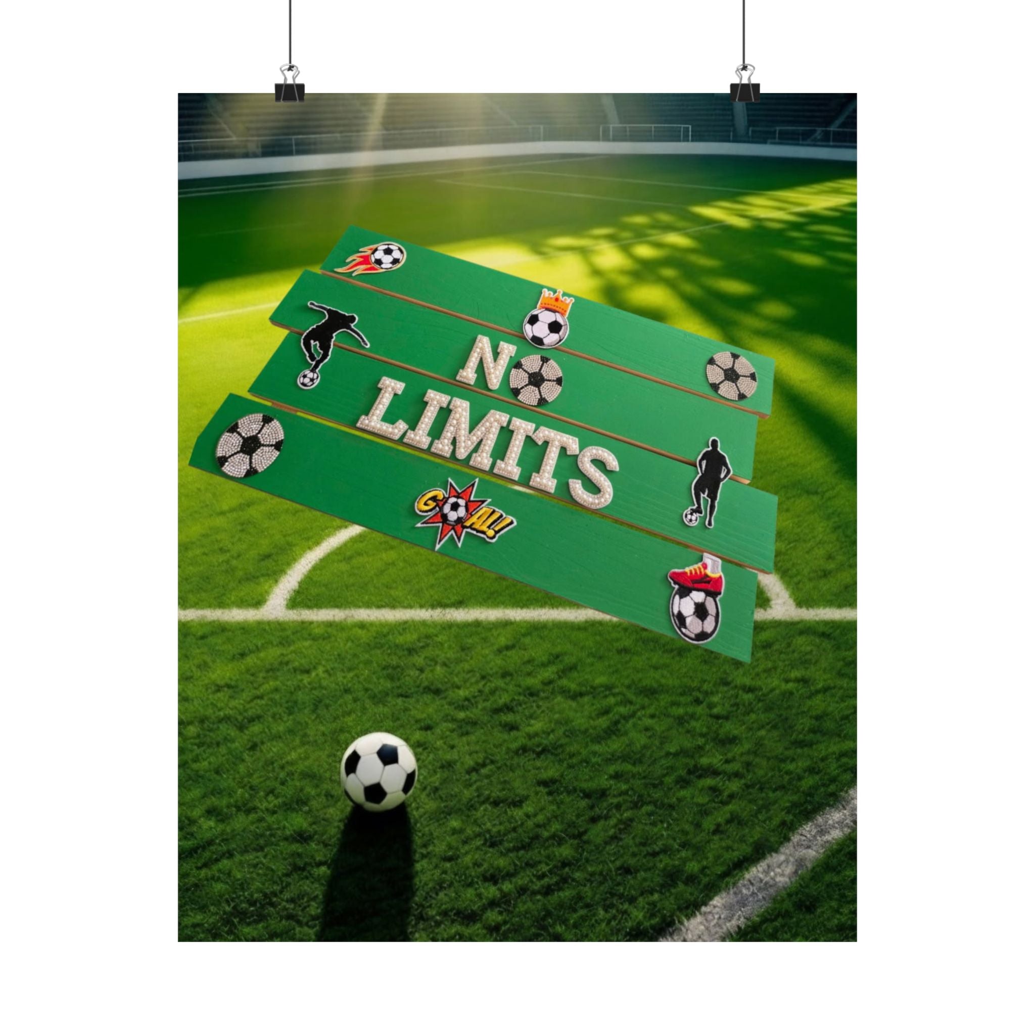 No Limits Soccer Wall Art Poster | Soccer Room Decor | Sports Room Decor | Soccer Bedroom Decor | Unframed Wall Art
