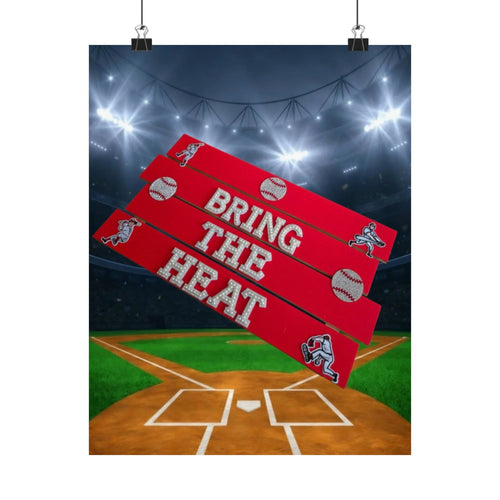 Bring The Heat Baseball Wall Art Poster | Baseball Room Decor | Sports Room Decor | Baseball Bedroom Decor | Unframed Wall Art