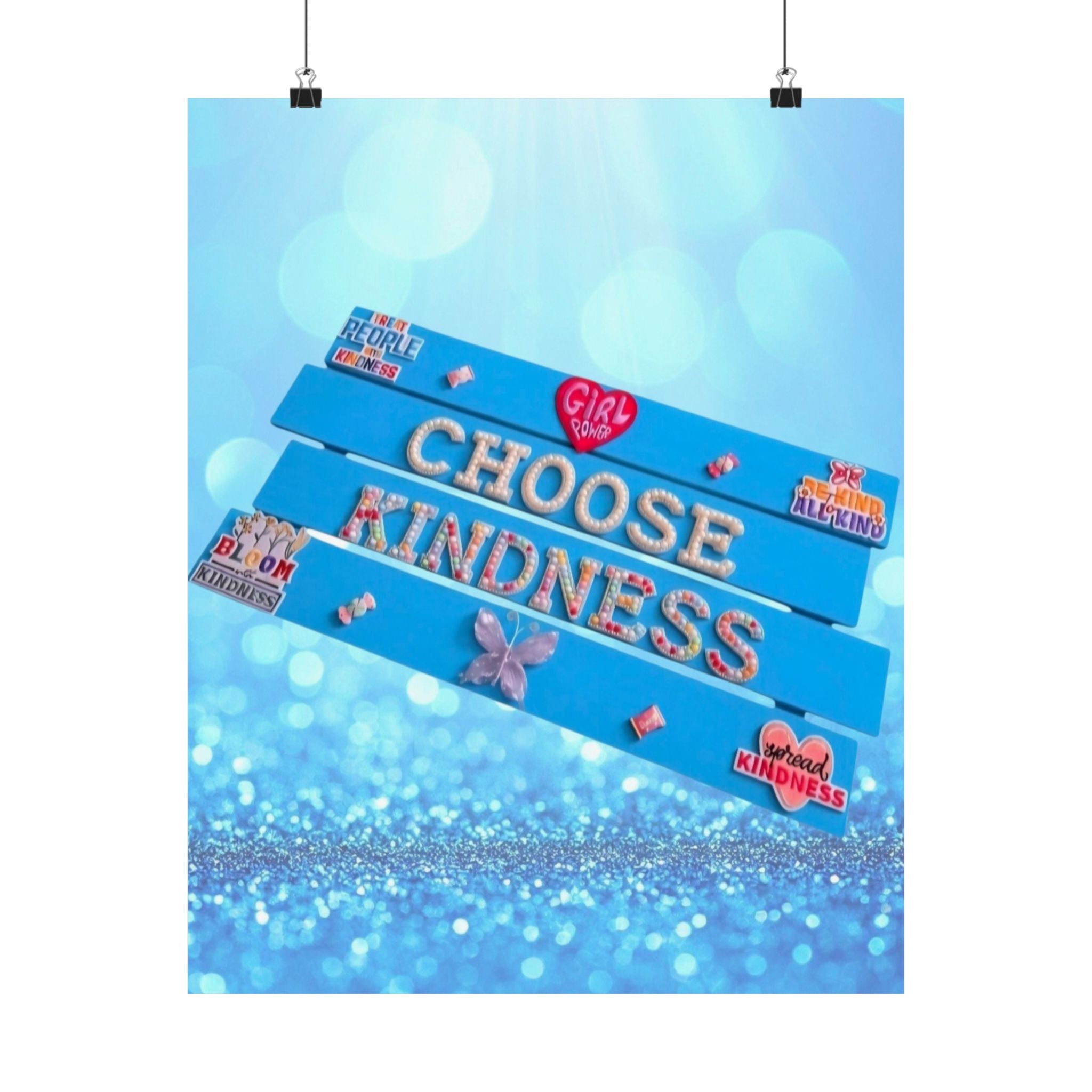 Choose Kindness Wall Art Poster | Kids Room Decor | Girls Room Decor | Inspirational Wall Art | Positive Affirmation Poster | Classroom Decor | Kindness Poster | Unframed Print